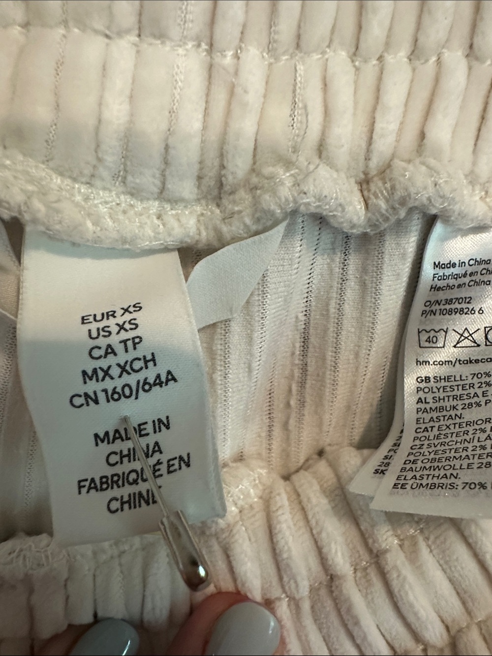 H&M Cream Ribbed Sweat Joggers - Picture 2 of 6
